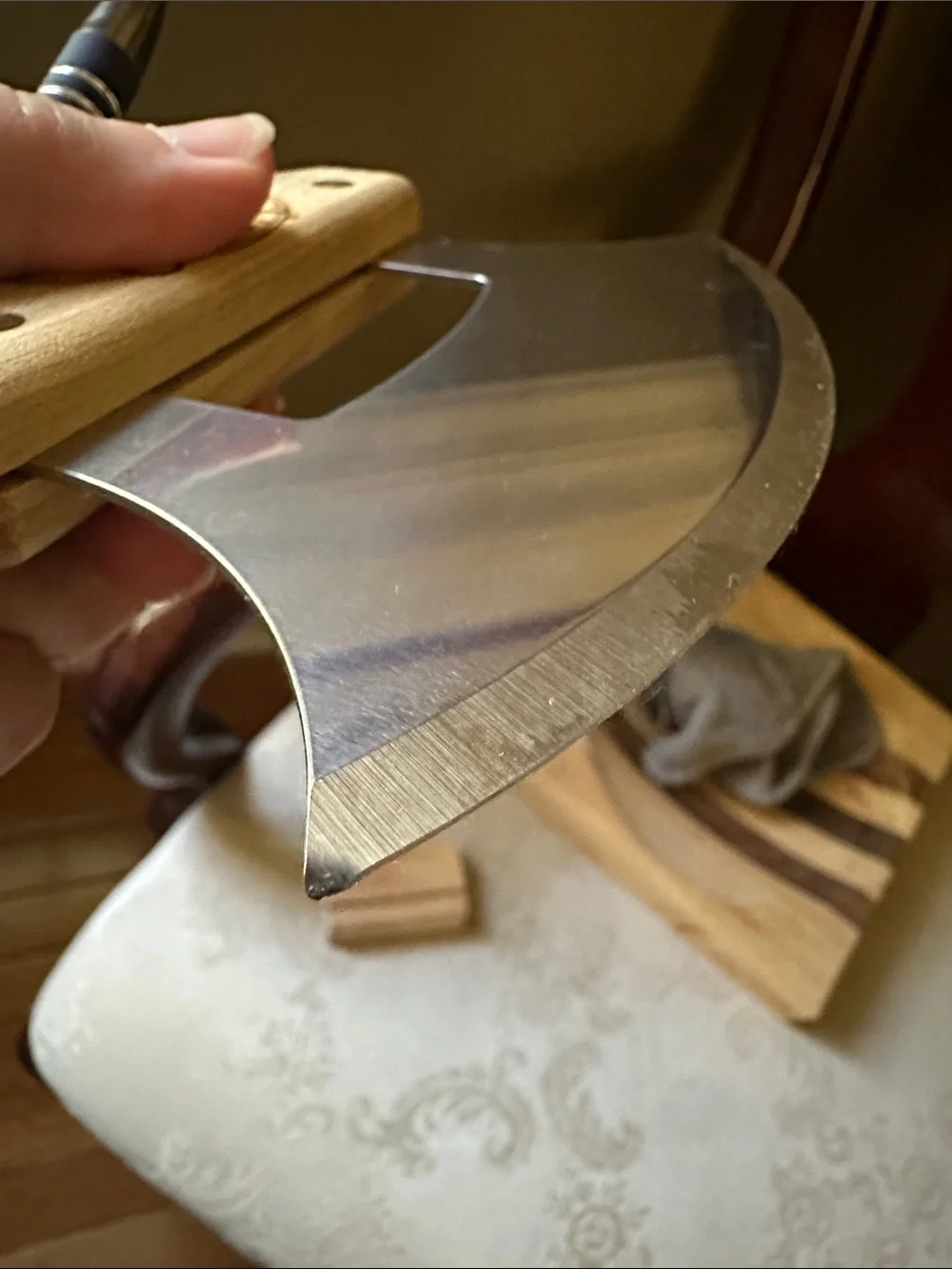 Alaska Cutlery Alaskan birch Ulu knife and chopping bowl set, The Ulu Factory